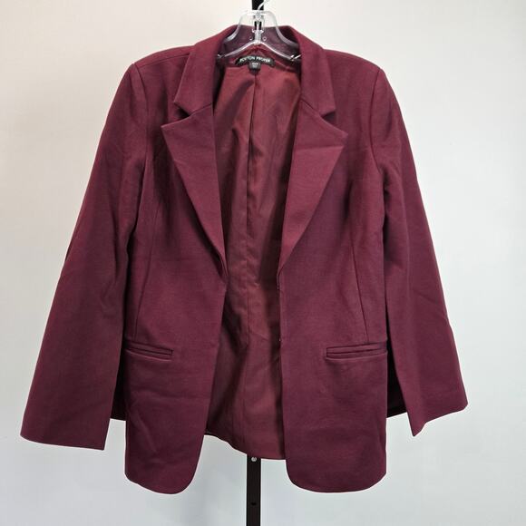 Boston Proper Beyond Travel Split Sleeve Wine Red Blazer Jacket Cape Size 6 - Picture 1 of 8